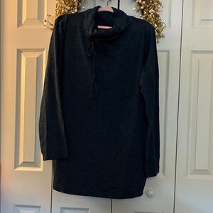 Blue & Black Long Sleeve Tunic w/Cowl Neck